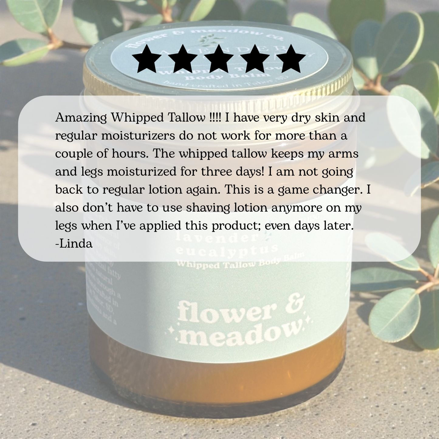 Frosted Vanilla Whipped Tallow Body Balm with Peppermint and Vanilla