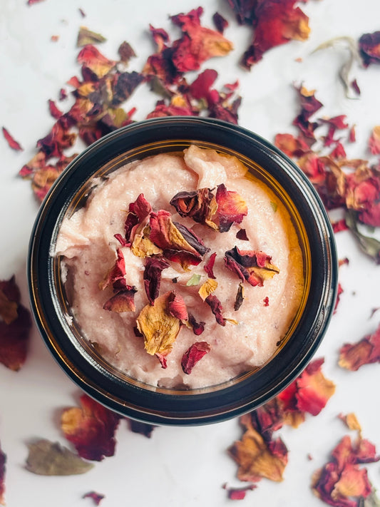 Lavender + Lemon Rose Clay Sugar Scrub made with Tallow