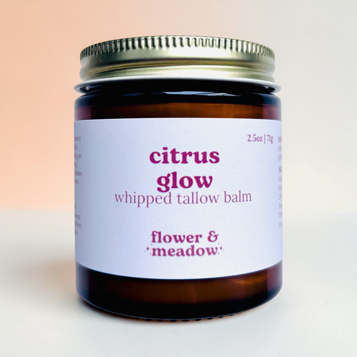 Citrus Glow Whipped Tallow Body Balm with Sweet Orange, Grapefruit and Lemon