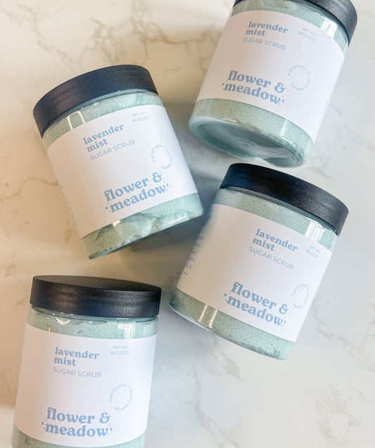 Natural Lavender Eucalyptus Sugar Scrub with Tallow & Cambrian Blue Clay