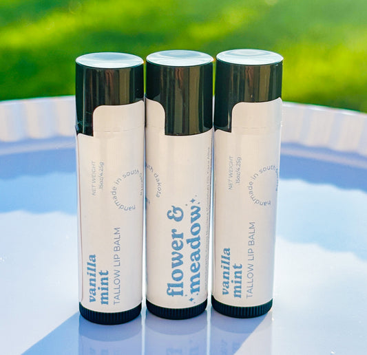 Vanilla Mint Tallow Lip Butter for Hydration
