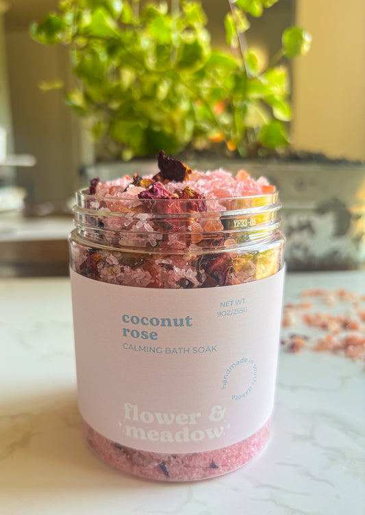 Coconut Rose Petal Bath Soak for Relaxation