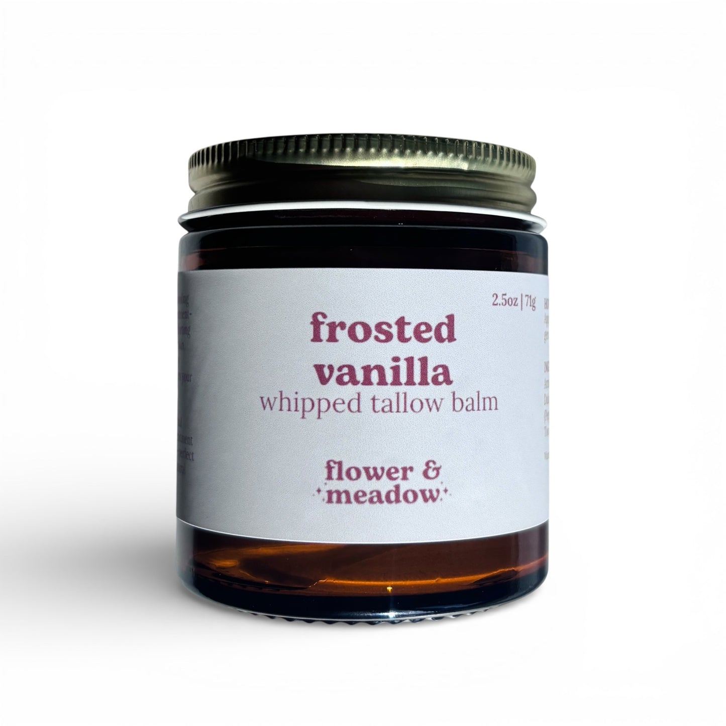 Frosted Vanilla Whipped Tallow Body Balm with Peppermint and Vanilla