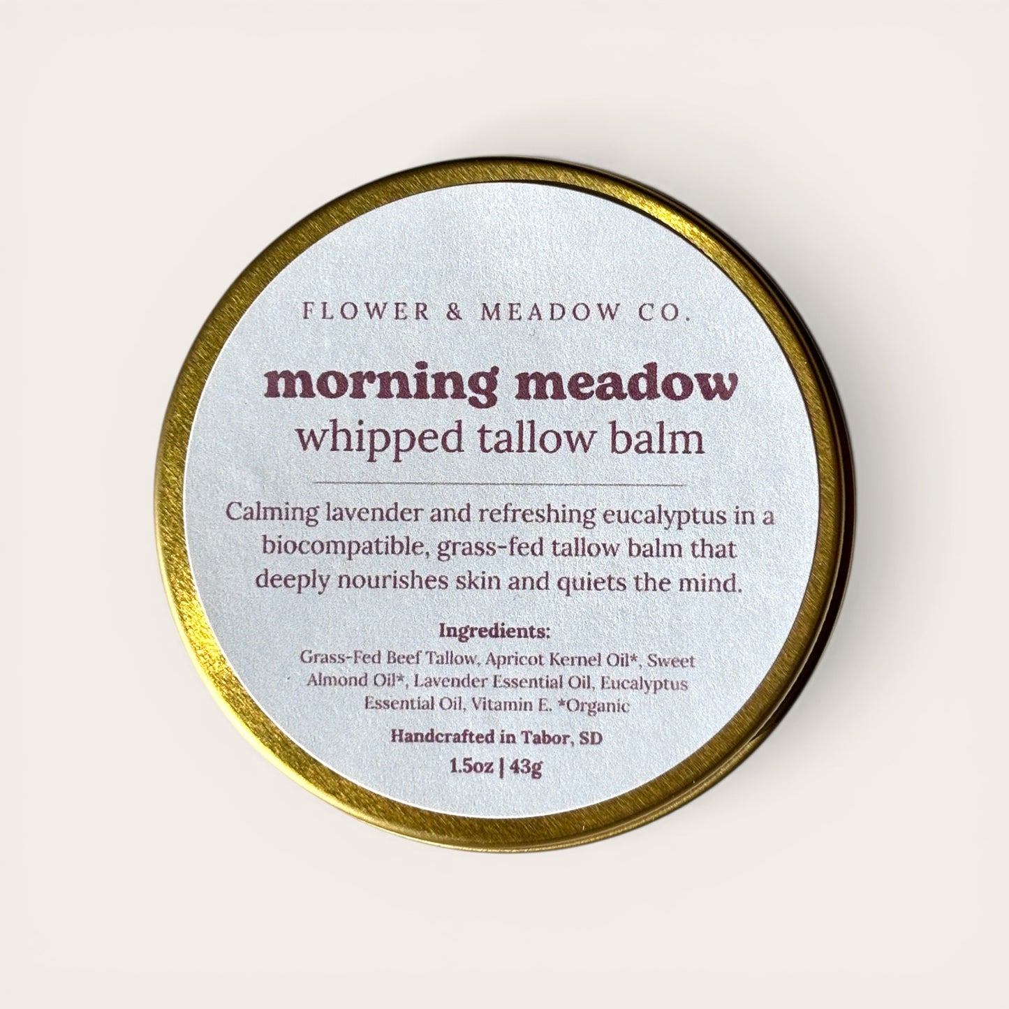 Morning Meadow Whipped Tallow Body Balm with Lavender and Eucalyptus